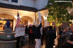 Outside Julia Brownley's Heathcare Town Hall - pro-ACA signs abound!