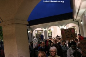 YAY ACA outside Julia Brownley's Town Hall