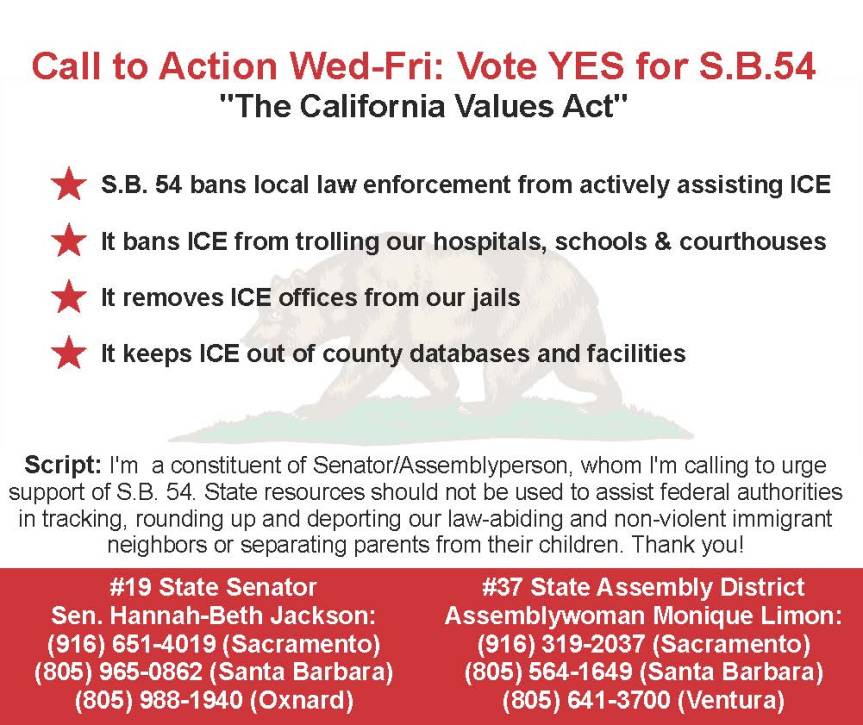 Vote Yes on S.B. 54 – Keep ICE from Our Hospitals and Schools! (3 of 3&nbsp;today)