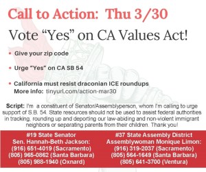 Vote Yes on California Values Act!