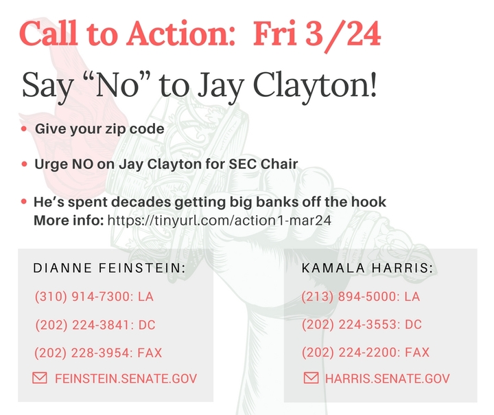 NO on Jay Clayton for SEC Chair