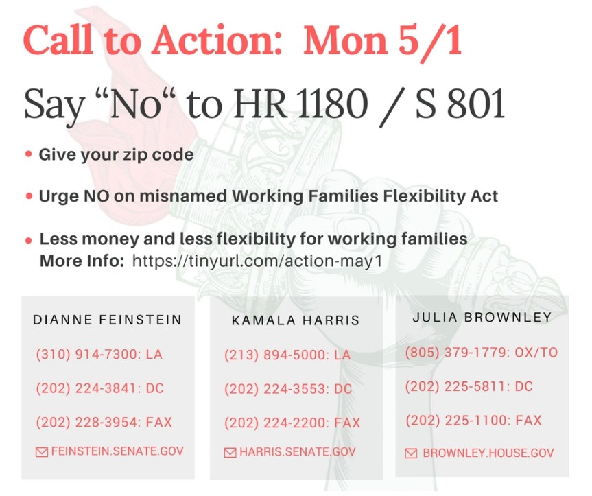 Vote No on the Working Families Flexibility Act – Don’t be fooled by the doublespeak&nbsp;name!