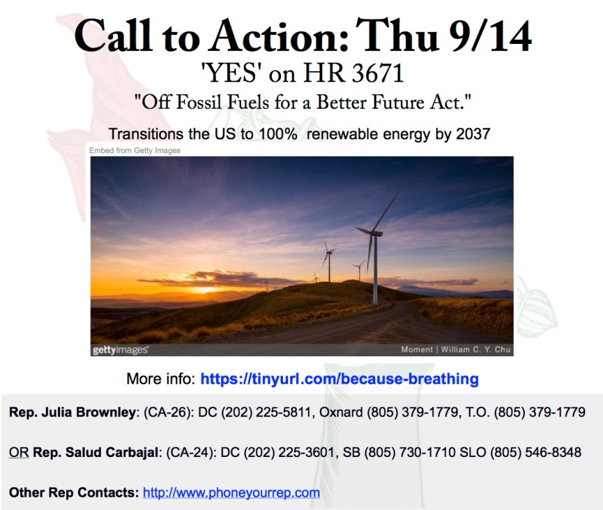 Support “Off Fossil Fuels for a Better Future” Act – Because…breathing.