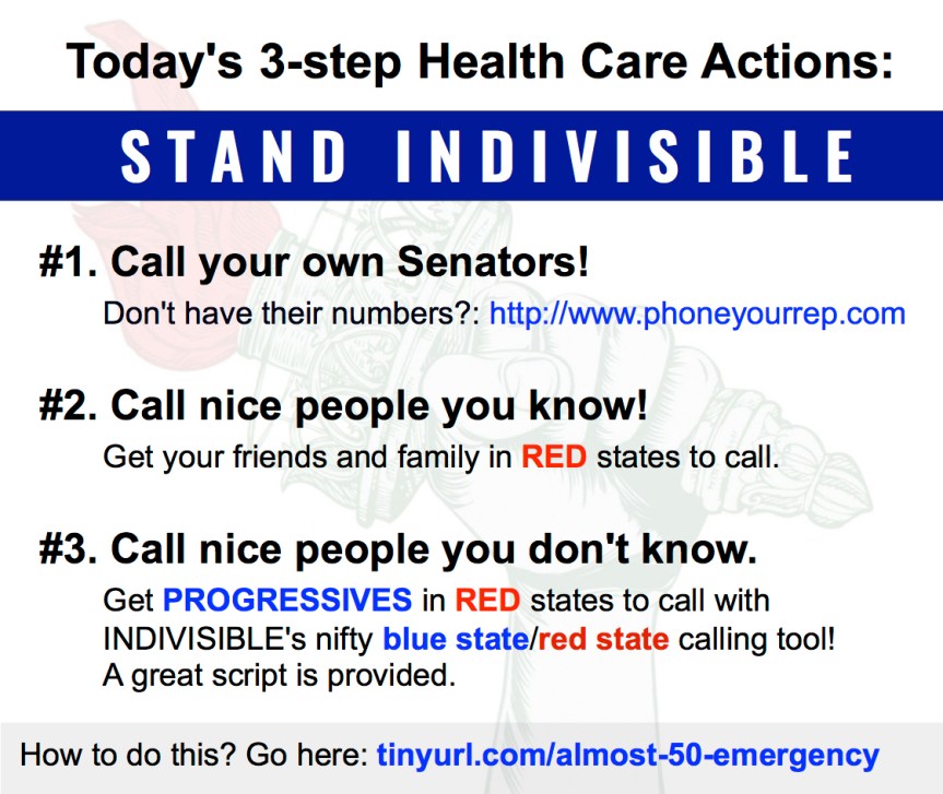 This is an actual emergency. How to help on health care –  3 steps to do today and tomorrow and until they&nbsp;stop.