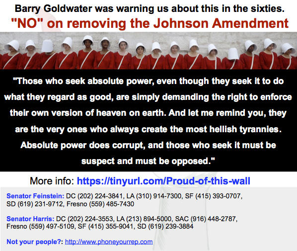 The separation of Church and State is what makes America special. This is the kind of wall we&nbsp;want.