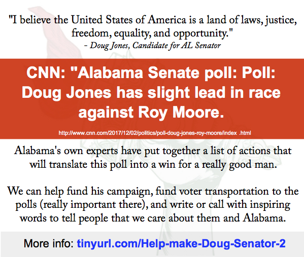 Helping Doug Jones win – update from the&nbsp;front…