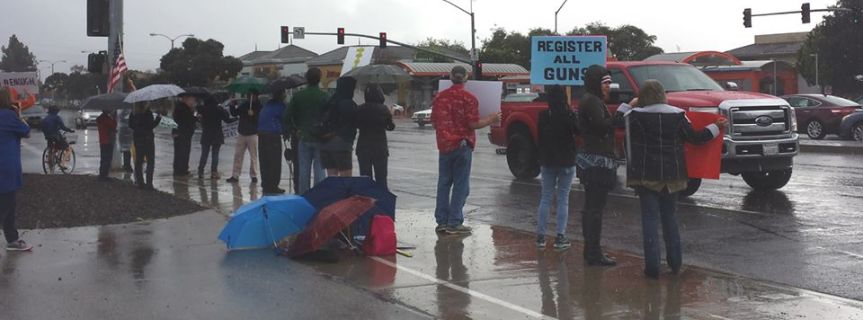3/14 – Standing with the students in solidarity….in the&nbsp;rain.