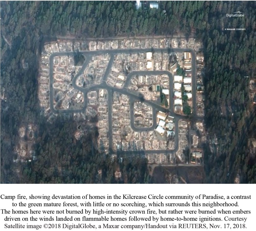 camp fire from the air