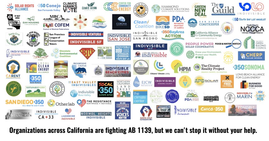 Utility companies are using AB 1139 to kill CA’s rooftop solar industry. Our legislators are letting it&nbsp;happen!